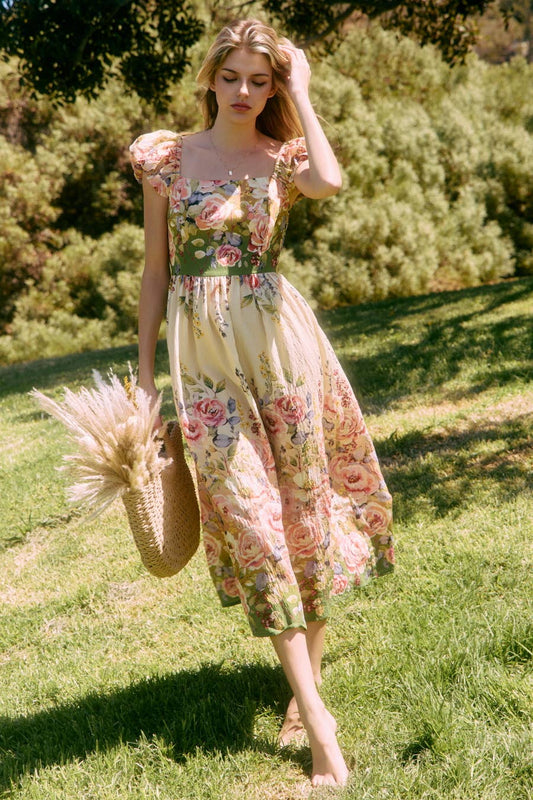 Spring Garden Midi Dress