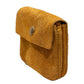 Suede Leather Coin Purse - Mustard