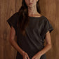 Cocoa Cotton Boat Neck Top