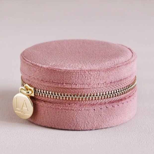 Rose Pink Velvet Jewelry Case