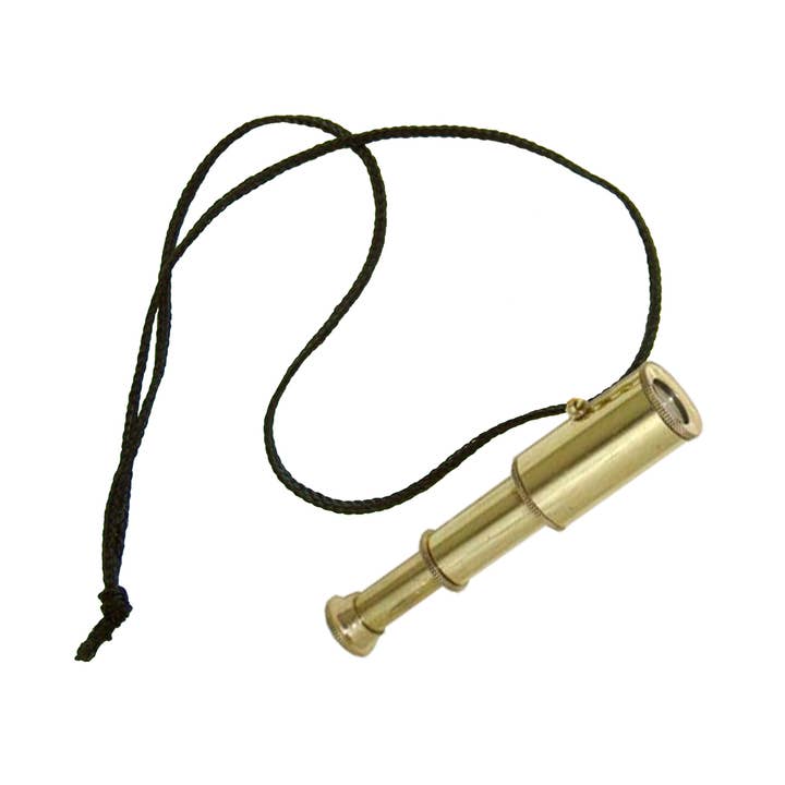 Brass Telescope on Cord Necklace