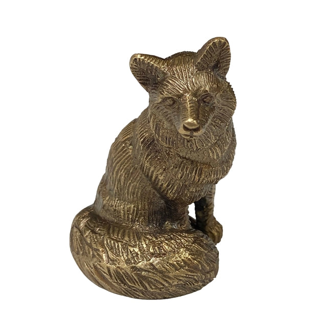 Mini Antiqued Brass Fox Figurine