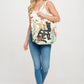 Black Cat & Florals Canvas Tote Bag