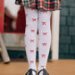 Red Ribbon Knit Tights