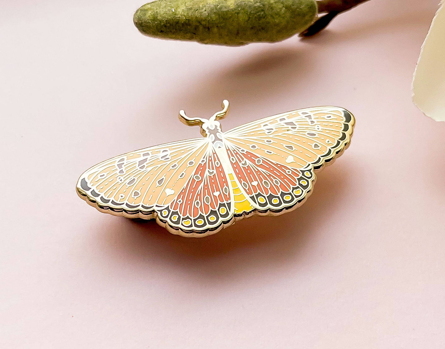 Tawny Coster Butterfly Enamel Pin