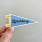 Lynchburg Periwinkle + Brown Pennant Sticker