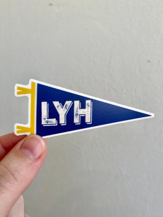 LYH Denim Blue Pennant Sticker