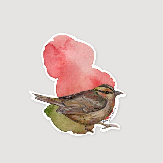 Marydean Draws Sticker - "Worm-Eating Warbler"