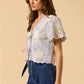Scalloped Lace Tie-Front Top