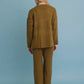Relaxed Waffle Knit Lounge Top - Olive