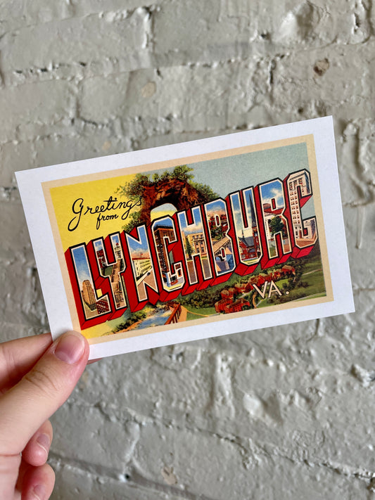 Greetings from Lynchburg Vintage Postcard