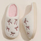 Blissful Bows Embroidered Slippers