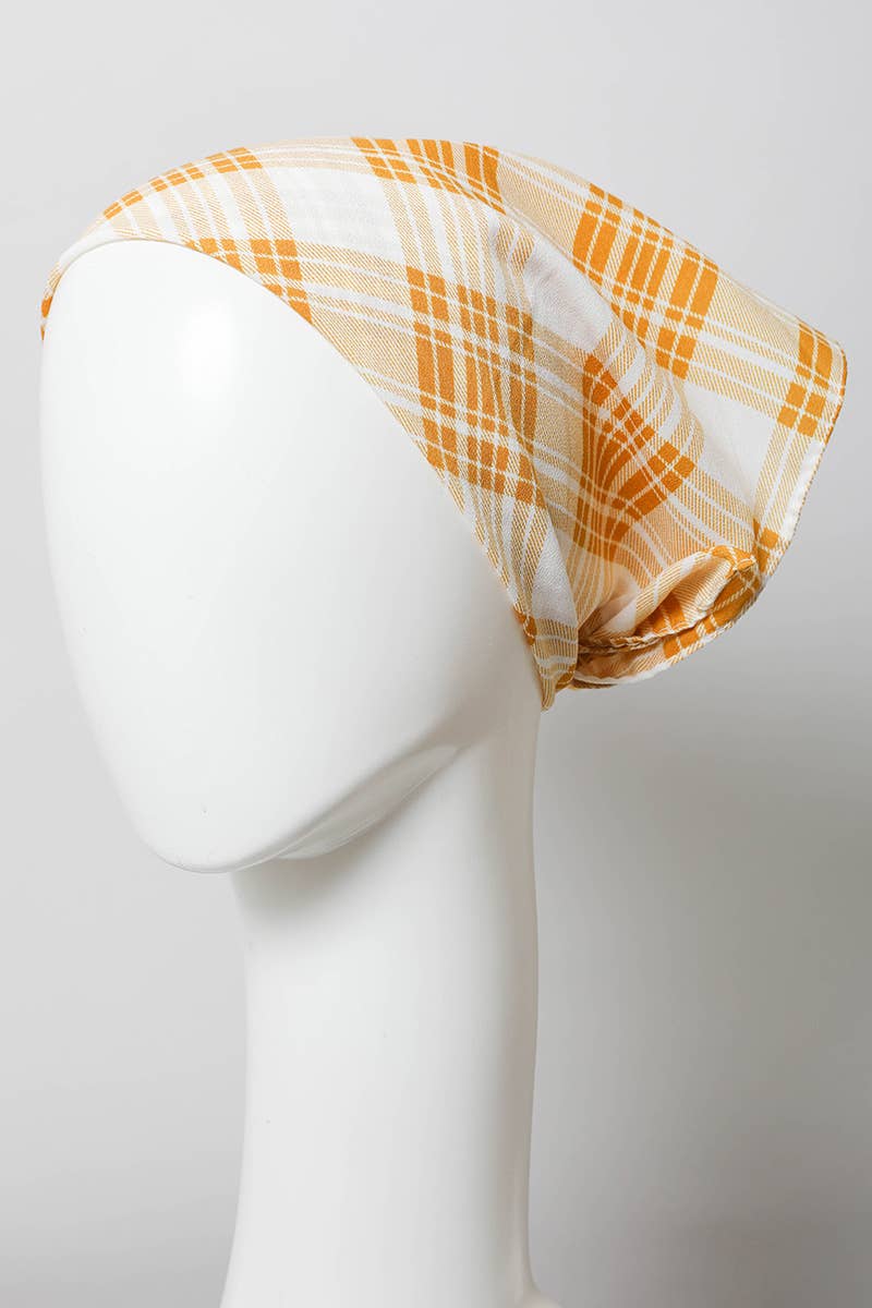 Plaid Triangle Head Scarf