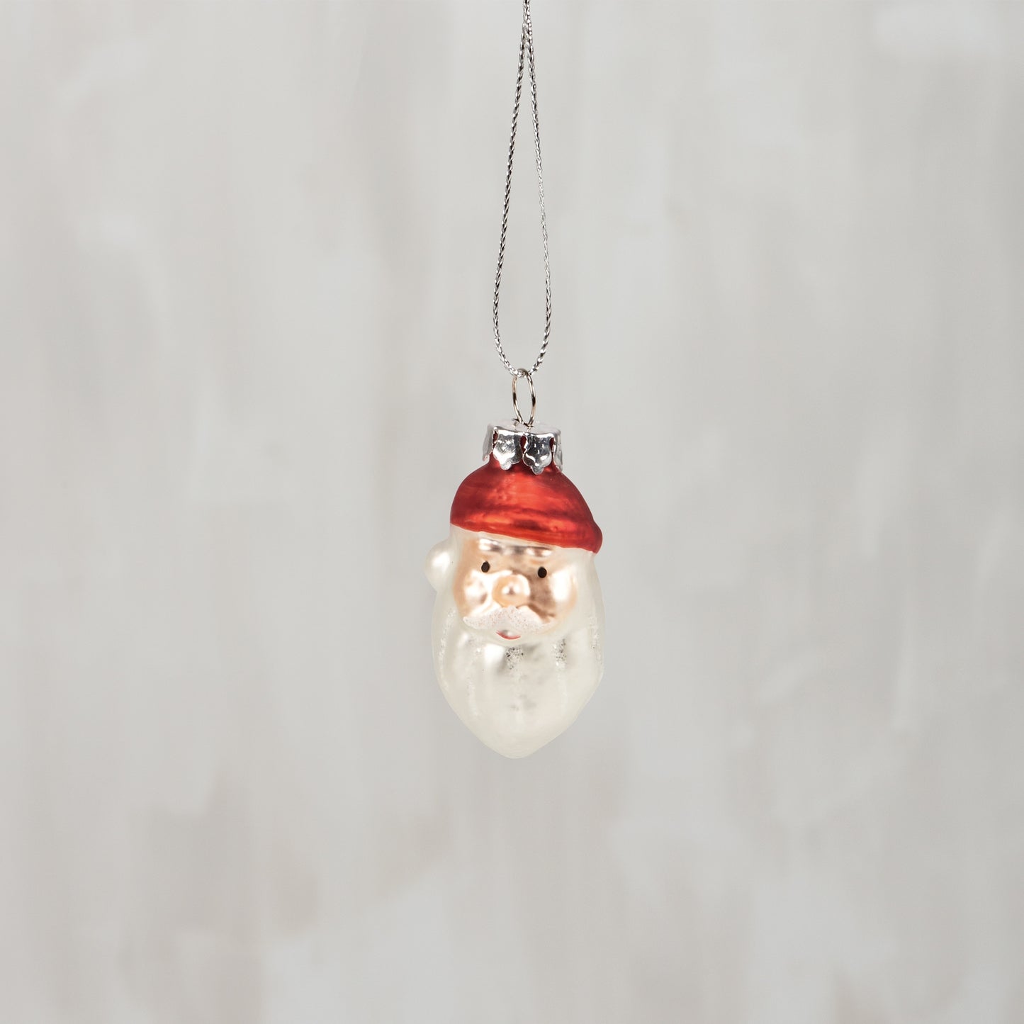 Throwback Glass Santa Ornament