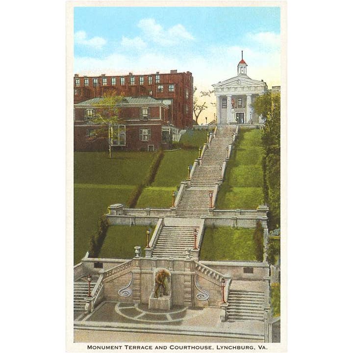 Downtown Lynchburg Monument Terrace Postcard