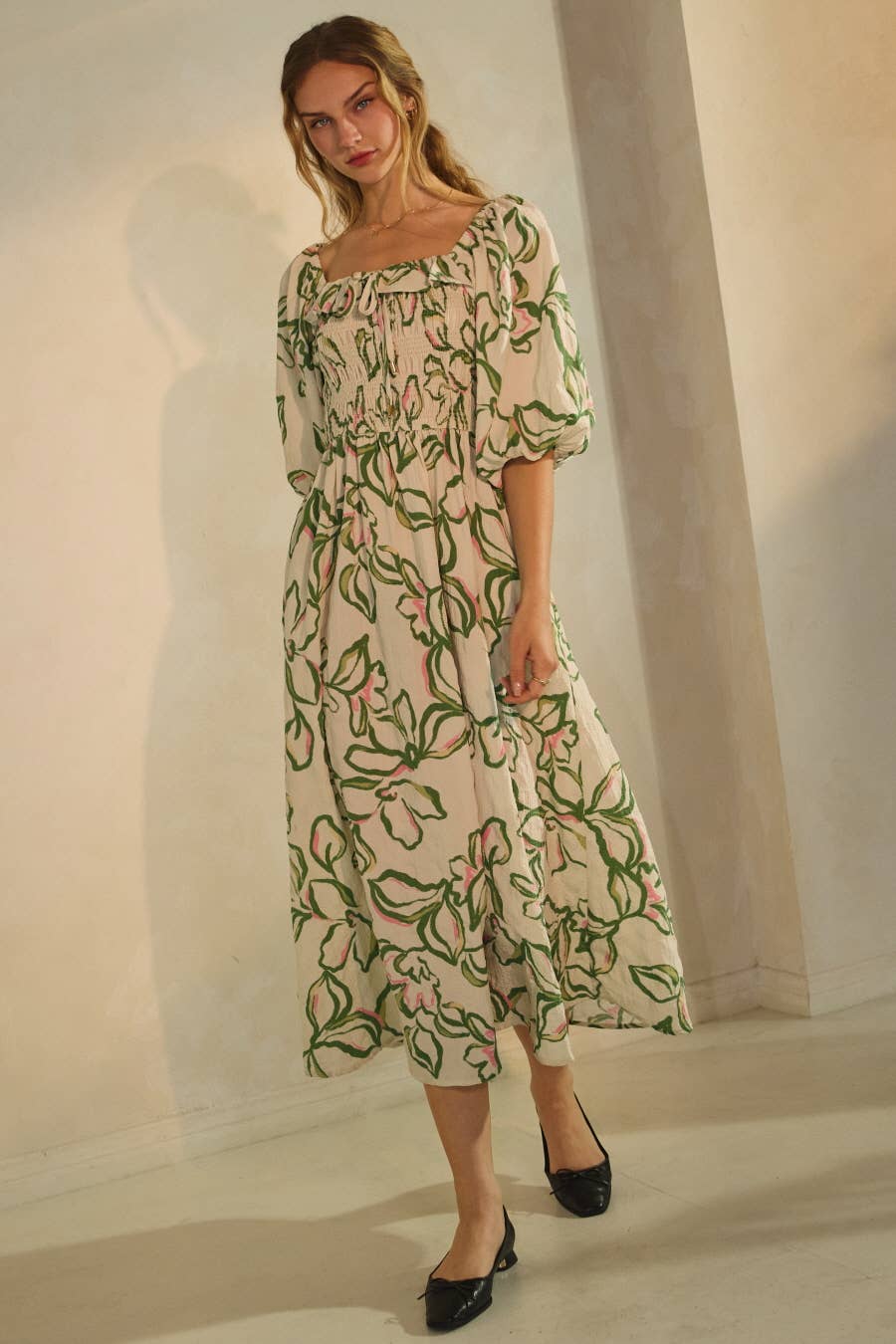 Garden Imprints Midi Dress