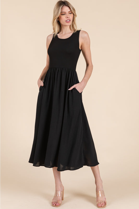 Chic Summer Tank Dress - Black