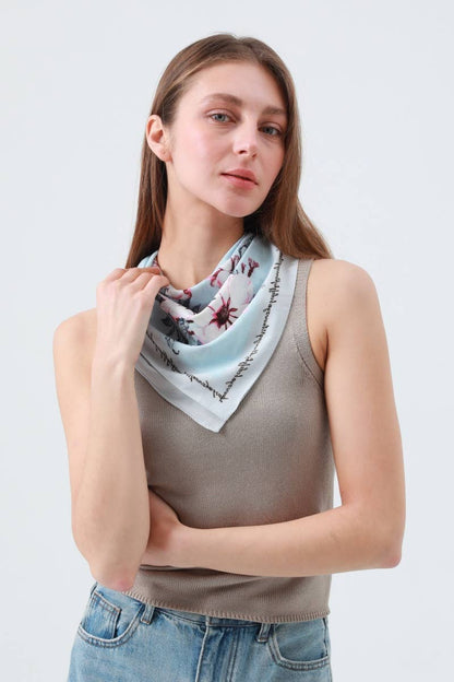 Camellia Floral Bandana: Smooth Stylish Scarf