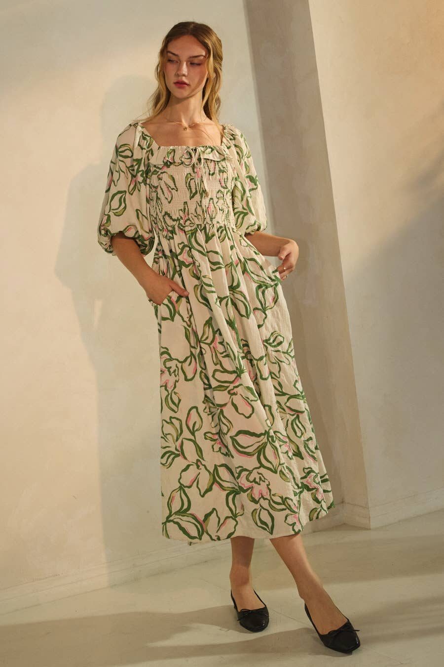 Garden Imprints Midi Dress