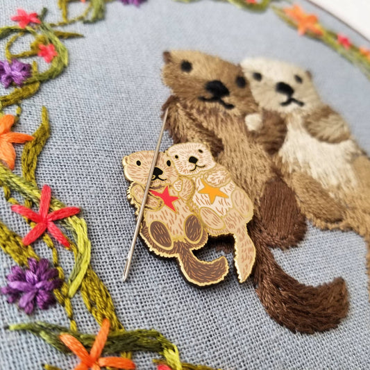 Otters Enamel Needle Minder Magnet