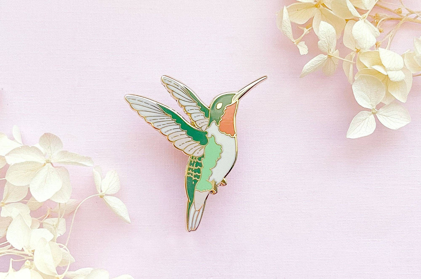 Ruby-Throated Hummingbird Enamel Pin