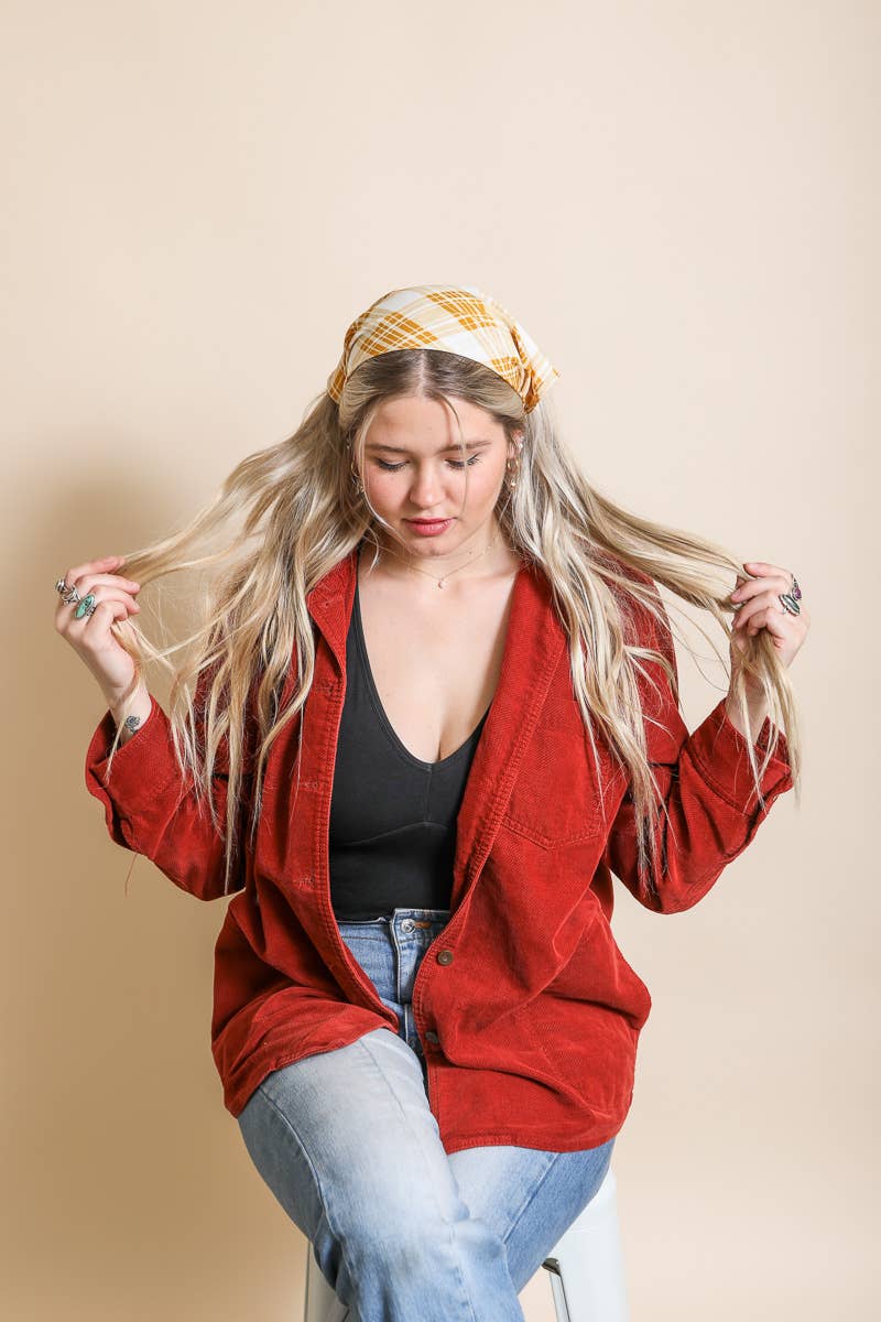 Plaid Triangle Head Scarf