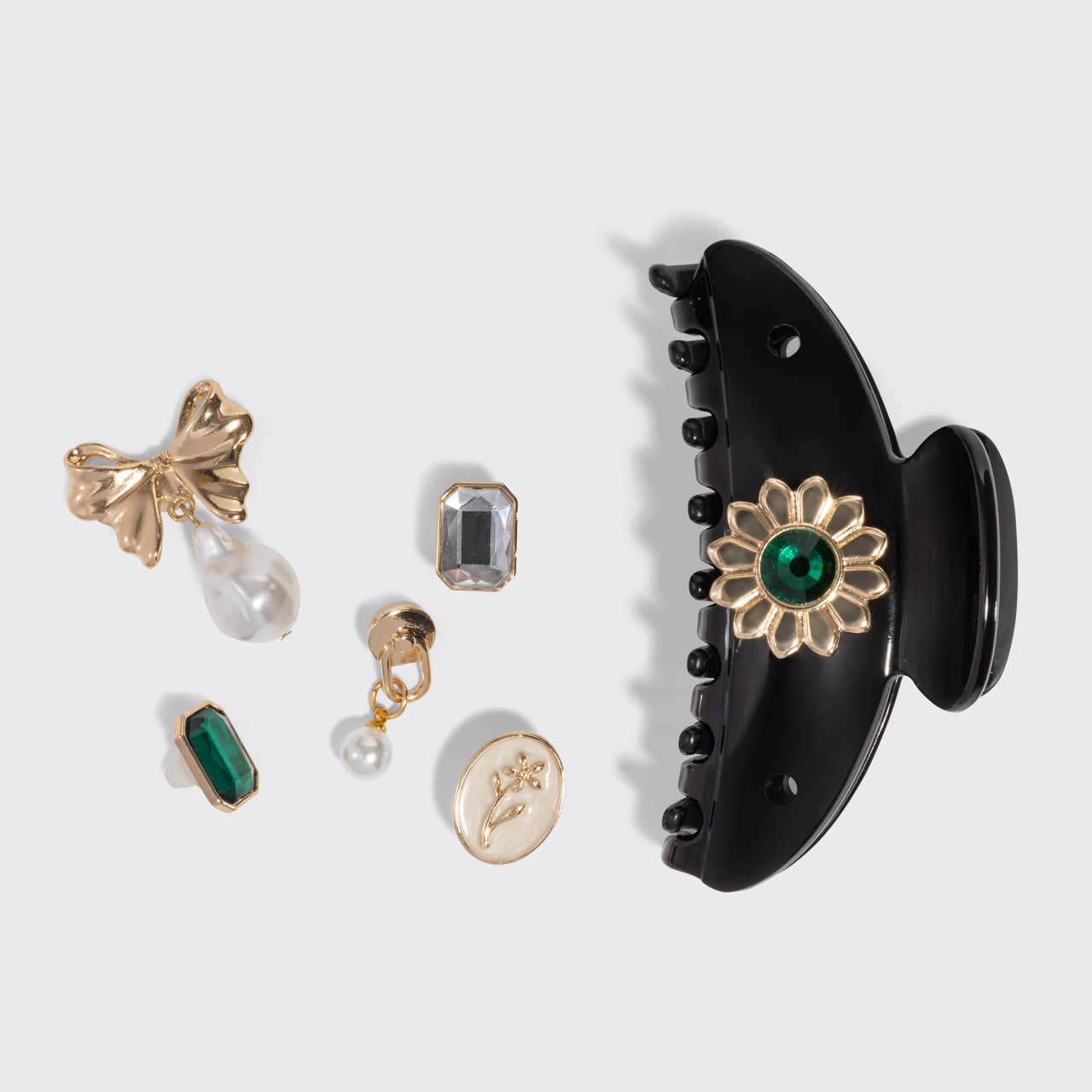 Midnight Flower Curved Claw Clip 7pc Set