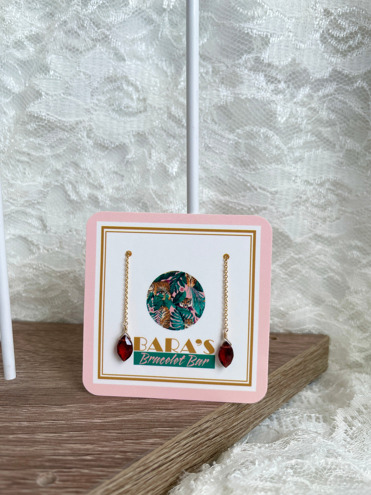 Touch of Earth Stone Threader Earrings