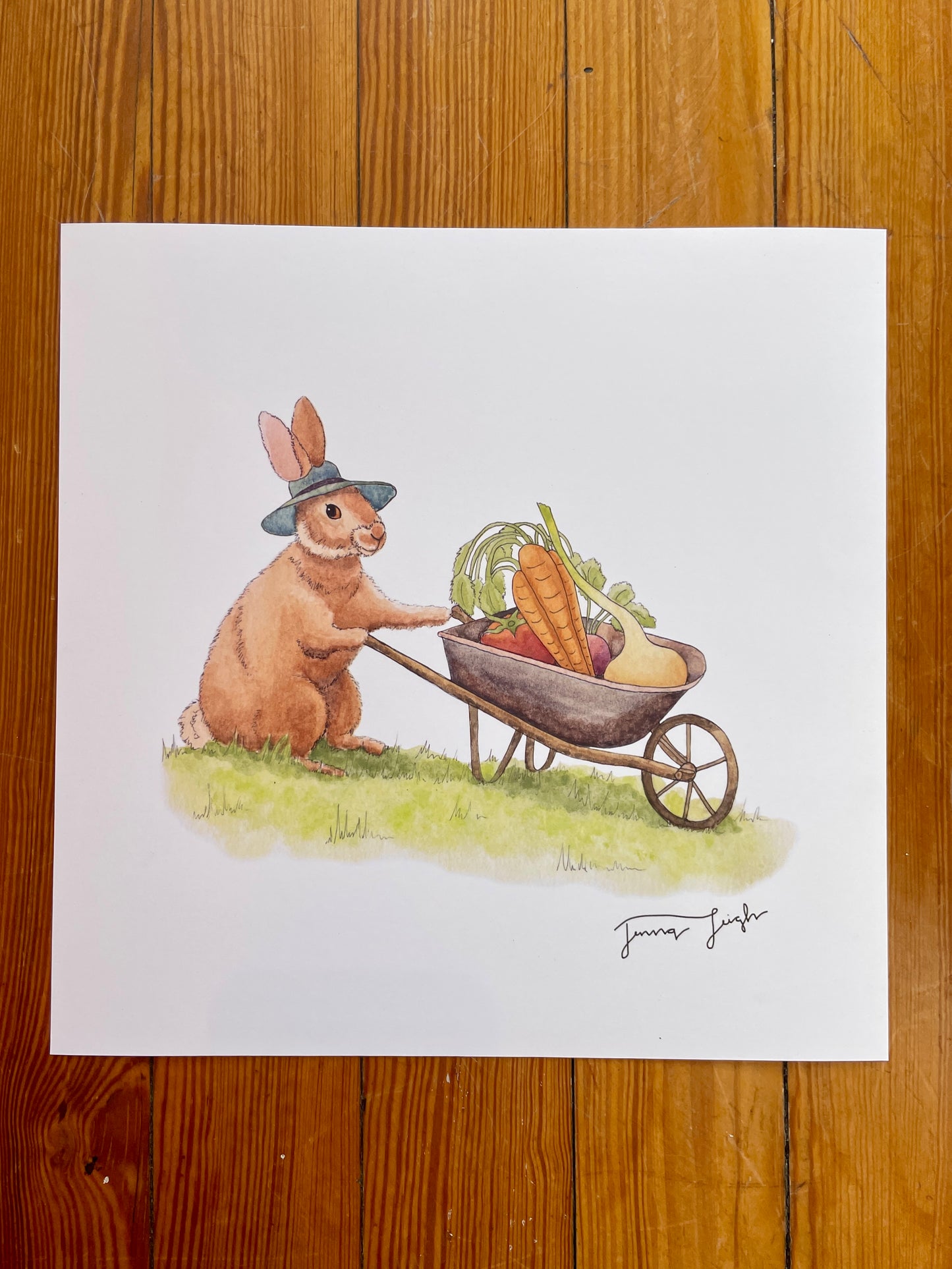Gardening Bunny Print - Jenna Leigh Design Co.