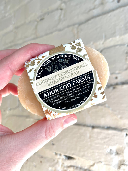 Coconut Lemongrass Goat Milk Shampoo Bar - Adoratio Farms