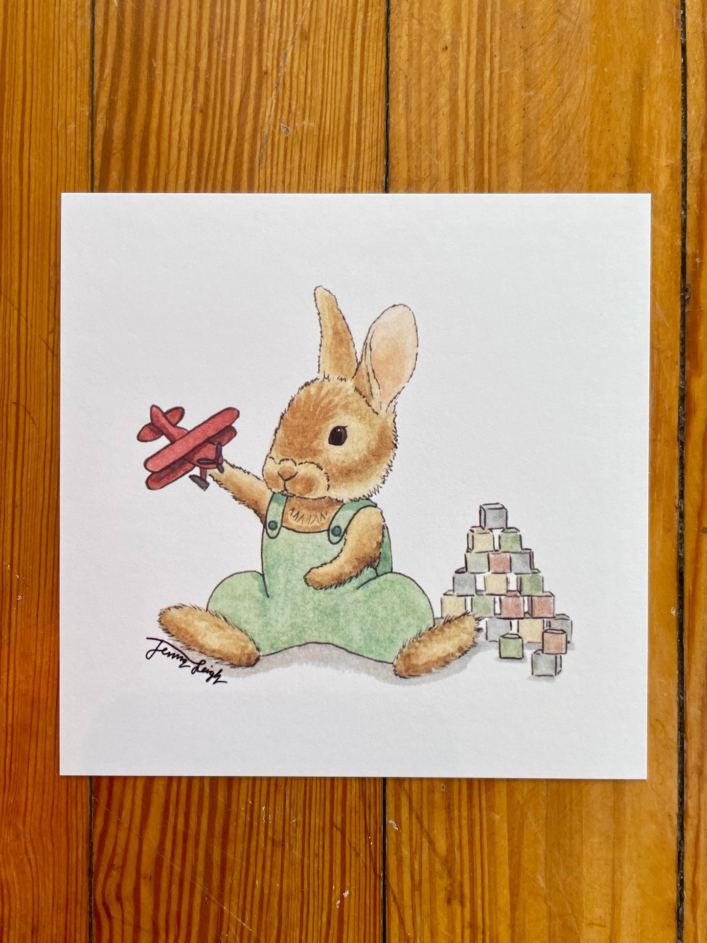 Baby Boy Bunny Print - Jenna Leigh Design Co.