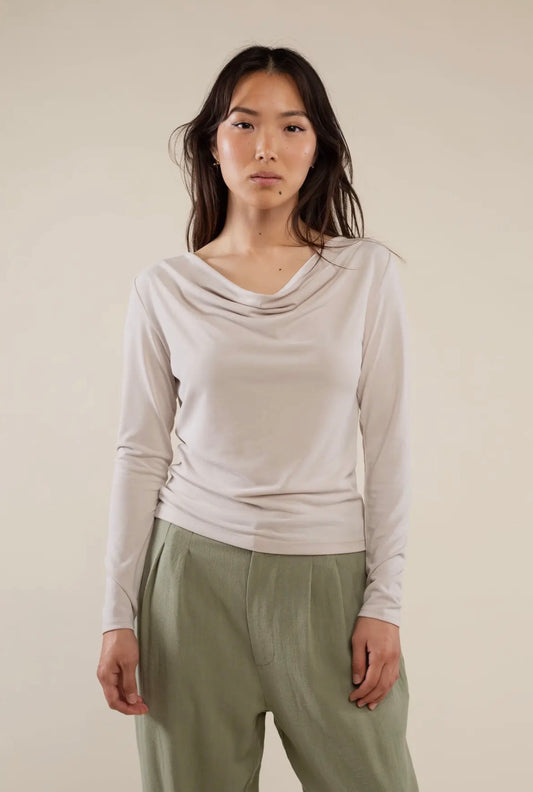 Cowl Neck Long Sleeve Top