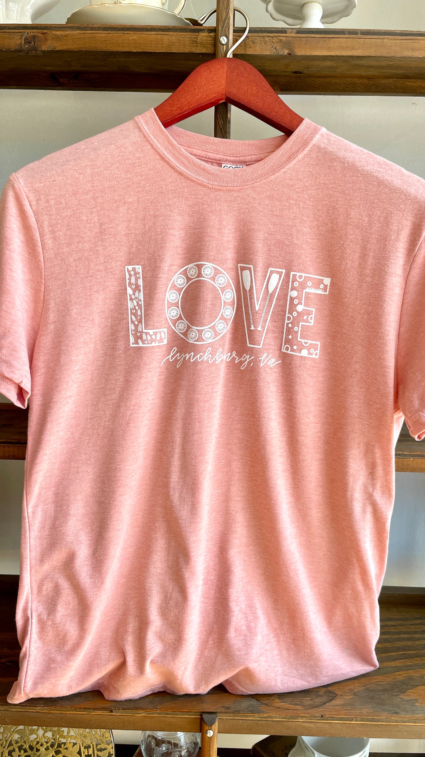 Lynchburg "Love" Sign Crewneck Tshirt  - Rose
