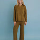 Relaxed Waffle Knit Lounge Top - Olive