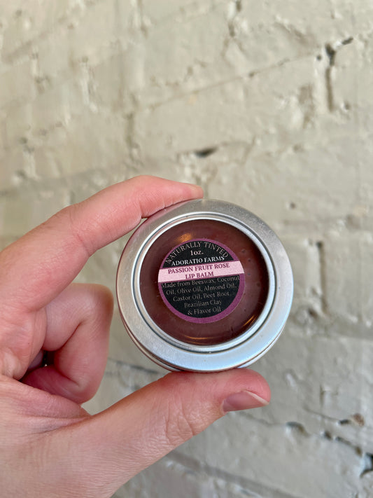 Passion Fruit Rose Natural Tinted Lip Balm - Adoratio Farms