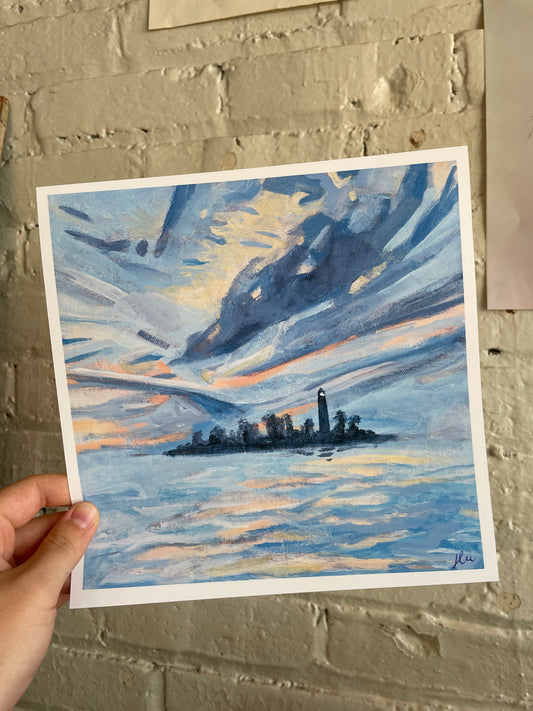 "Beacon of Hope" 8x8 Ocean Art Print - J Lee Mancier Art