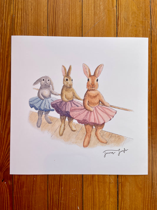 Ballet Class Bunny Print - Jenna Leigh Design Co.