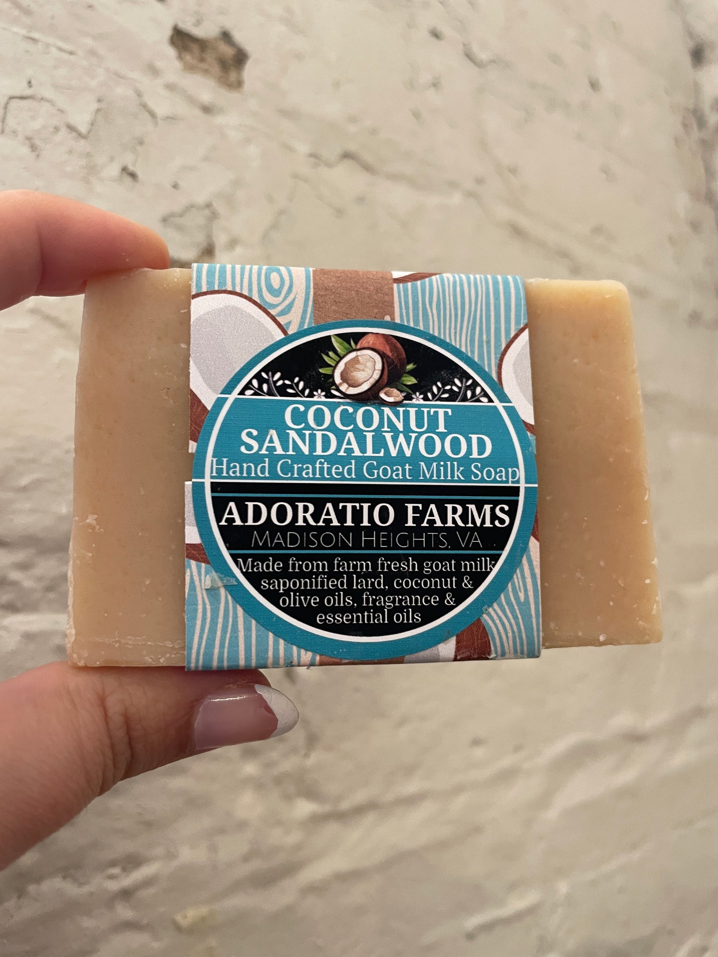 Coconut Sandalwood Goat Milk Soap - Adoratio Farms