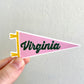 Virginia Pink + Evergreen Pennant Sticker