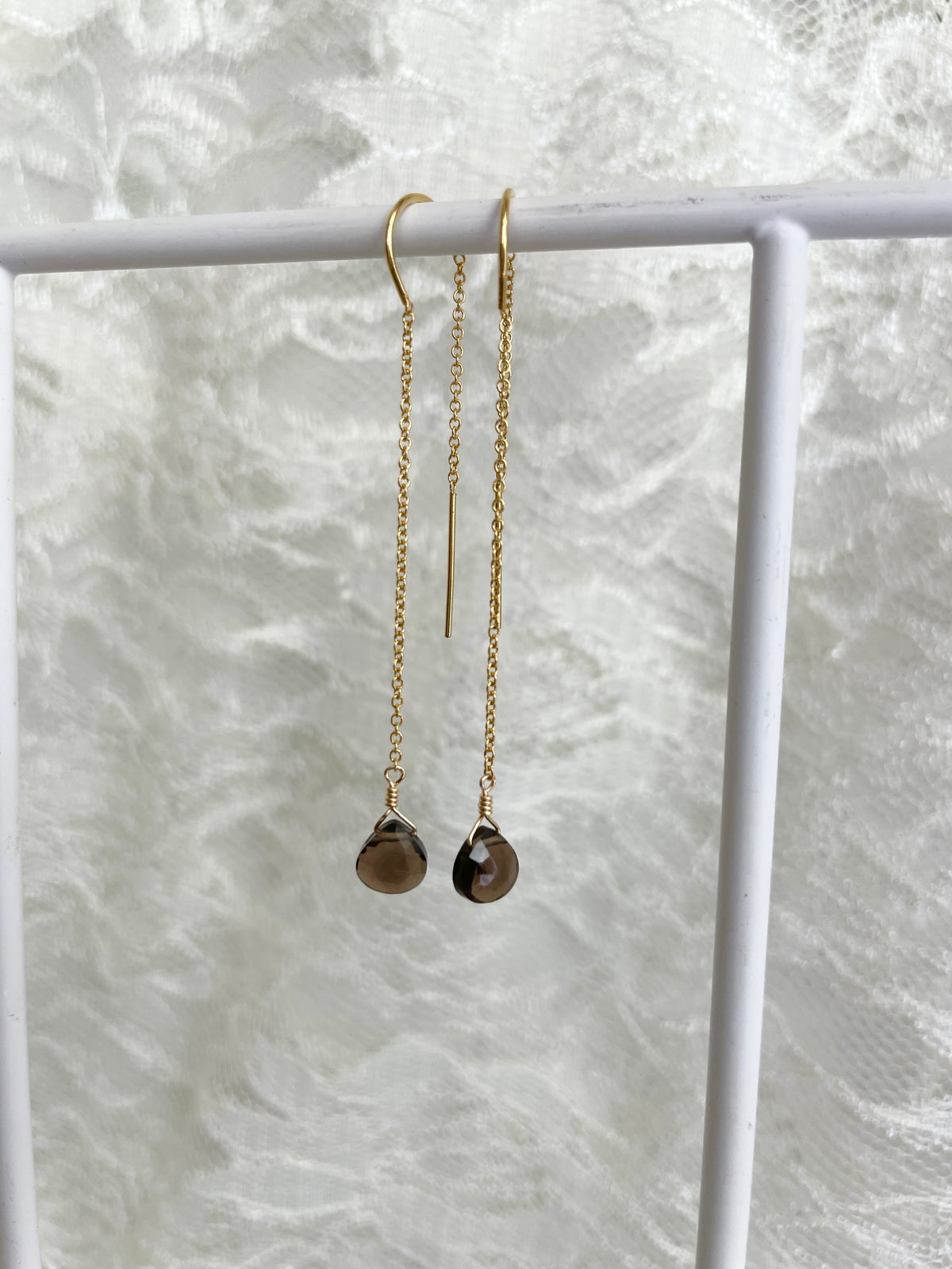Touch of Earth Stone Threader Earrings