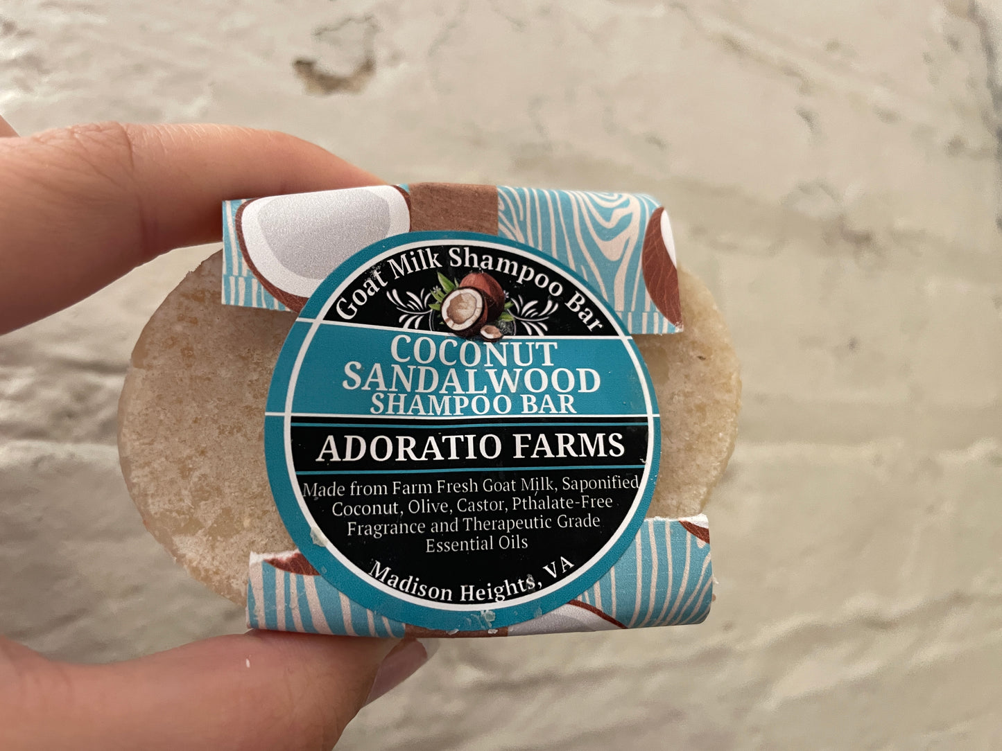 Coconut Sandalwood Goat Milk Shampoo Bar - Adoratio Farms