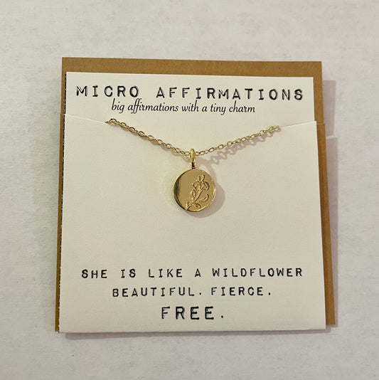 “Wildflower" Micro Affirmation Necklace - Ginger and Pickles