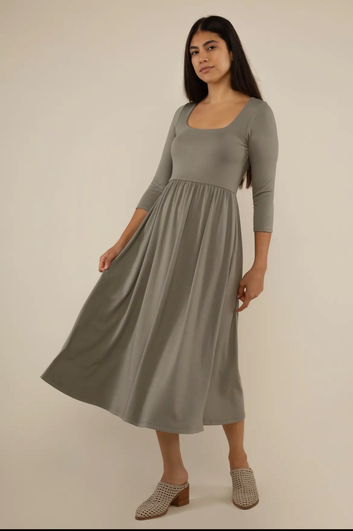 Stella Swing Dress - Sage