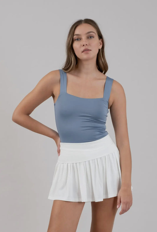 Reversible Square Tank Top - Denim Blue