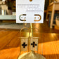 Beaded Ivory Cross Earrings - Free Range and Feral