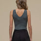 Scallop Trim Tank Top - Dusty Blue