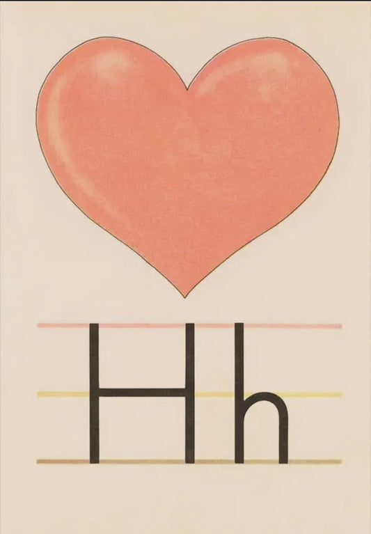 H is for Heart Vintage Postcard