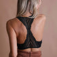 Lace Trim Padded Bralette - Black
