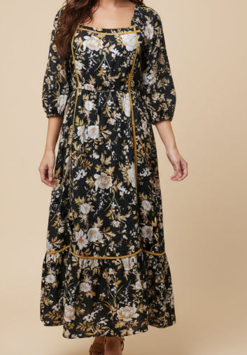 Autumn Florals Maxi Dress