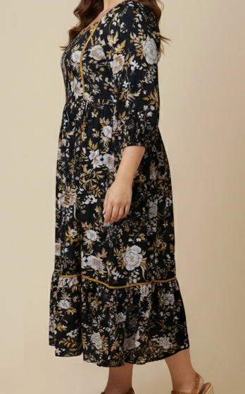 Autumn Florals Maxi Dress